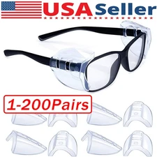1~200 Pairs Side Shields For Eye Glasses Slip On Safety Glasses Shield Universal