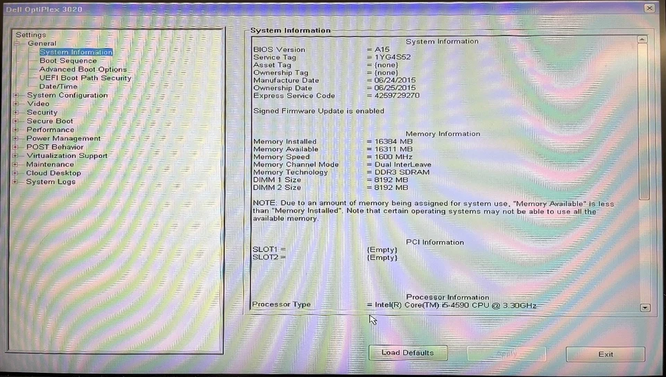Dell OptiPlex 3020  i5-4590 3.30GHZ 16GB RAM - Image 3 of 4