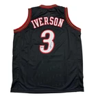 Autographed/Signed Allen Iverson Philadelphia Black Jersey BAS COA