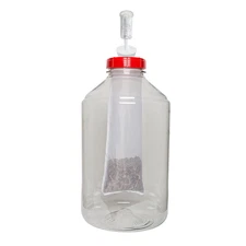 Home Brew Ohio One Gallon Fermonster with Mesh Strainer, #10 Drilled Stopper,