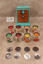 G31B Vintage Amsco Can-O-Matic Battery Operated Toy Can Opener W/Libby's Can Set