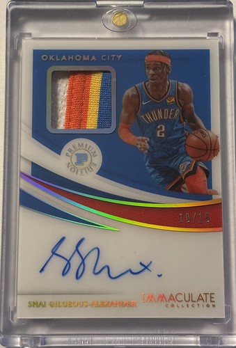 2020-21 Panini Immaculate Premium Edition SGA Auto Patch #PA-SGA 10/15
