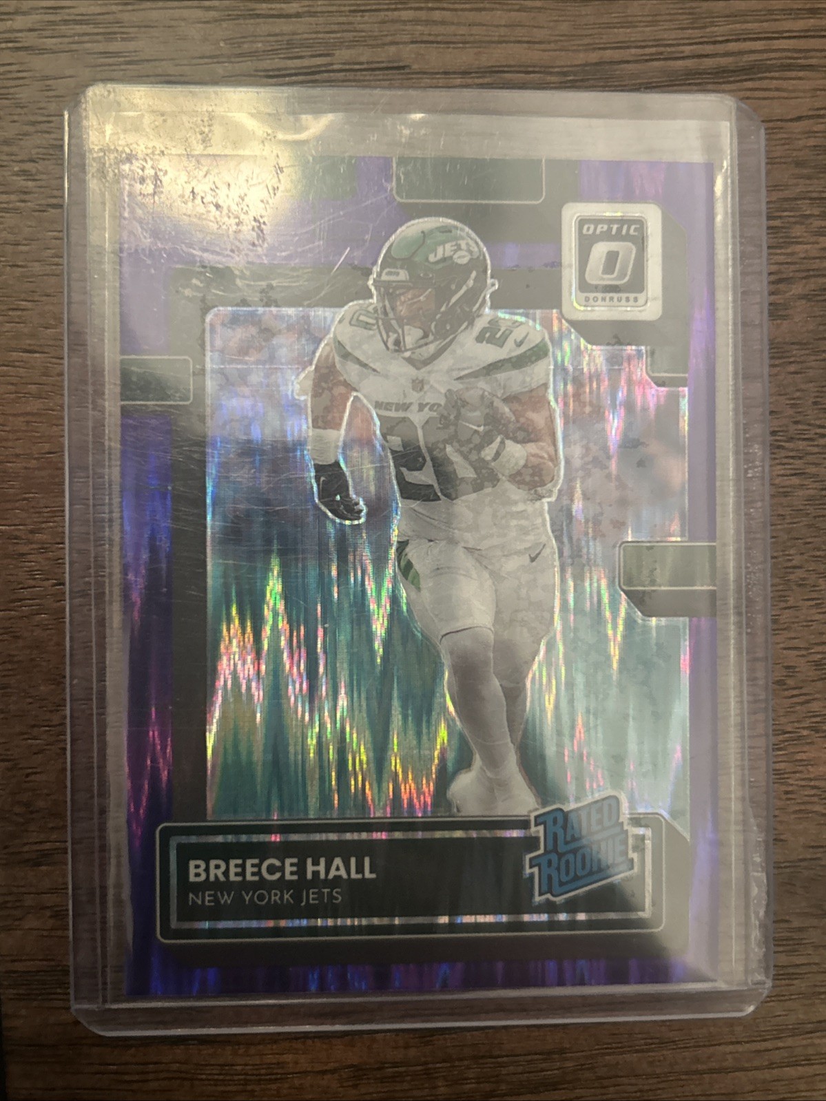 2022 Panini Donruss Optic - Rated Rookie Breece Hall#214 Purple Shock Prizm (RC)