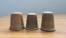 Vintage Collectible Thimble 3 PC LOT Brass PRUDENTIAL LIFE INSURANCE