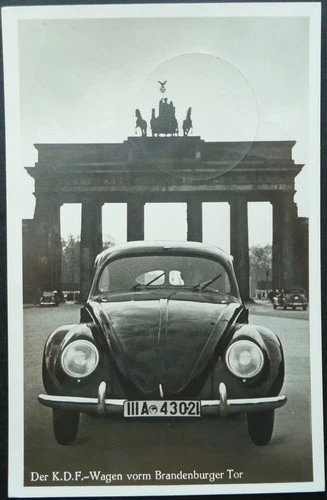 GERMANY 1939 BERLIN-CHARLOTTENBURG AUTOMOBILE EXPO FDC PHOTO POSTCARD OF BEETLE