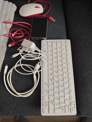 Raspberry Pi 4 Model B, 4GB RAM & Flirc Kühlkörpergehäuse, Tastatur, Maus, Ladegerät