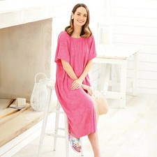 Women’s Terry Towelling Beach Dress Swim Cover Up Midi Summer Holiday S/M 10-16