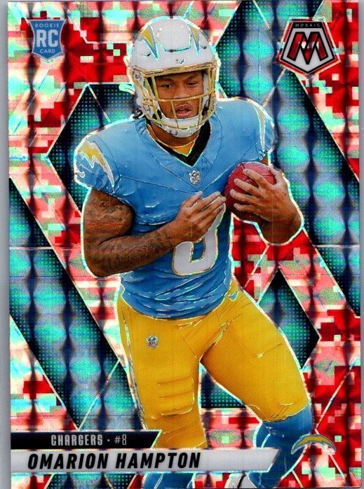 2025 Panini Mosaic #335 Omarion Hampton Camo Red Rookie