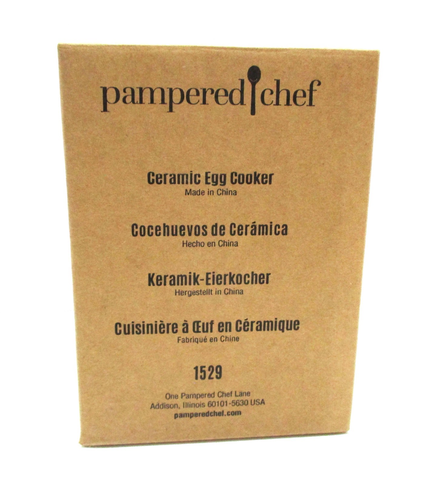 Pampered Chef Ceramic Egg Cooker White Ceramic NIB with Instructions
