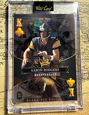 Wild Card 2026 Black Tie King if Clubs Color Match 1/1 Aaron Rodgers Steelers