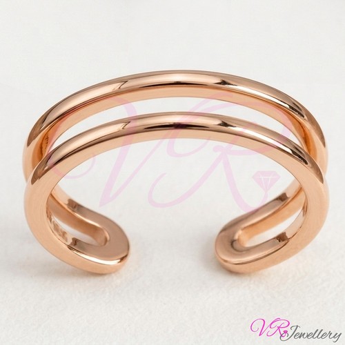 Doppelband Zehenring Chirurgenstahl gold/rosévergoldet verstellbar Zehenring - Bild 3 von 3
