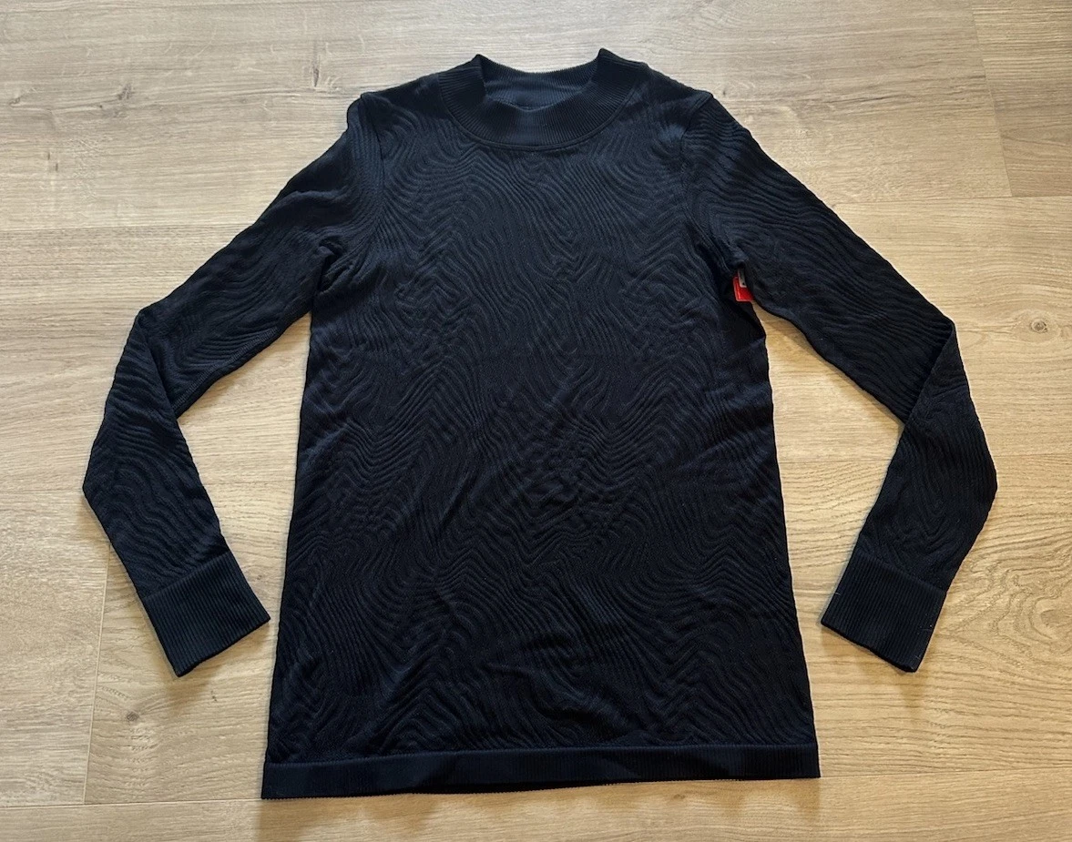 NWT Black SPANX Mock Neck Long Sleeve Base Layer Shape Wear Size Small