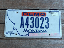 2013 Montana Demo License Plate A43023