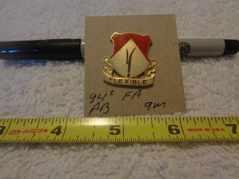 94th Field Artillery 9M Unit Crest, DI, DUI Pinback (DRAW#Z2)