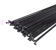 196mm stainless steel bicycle spokes - 14 gauge (2.0mm) 75 ct BLACK