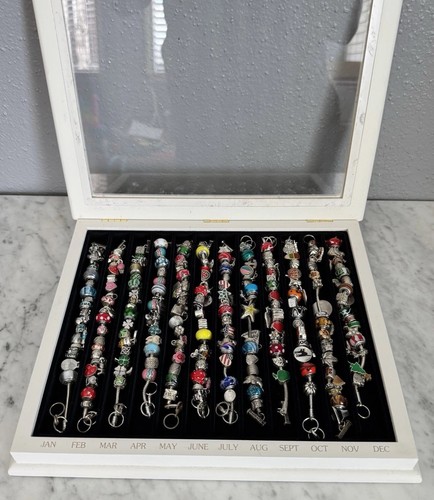 Willobee & Ward 12 Month Charm Bracelet Set Complete With Display Case