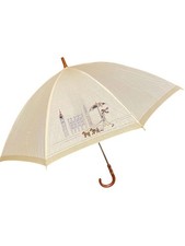 Burberry Beige Check Logo Long Umbrella