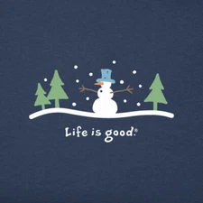 3XL NWT Women's Life is Good Snowman Outdoor Blue LS Crusher Tee