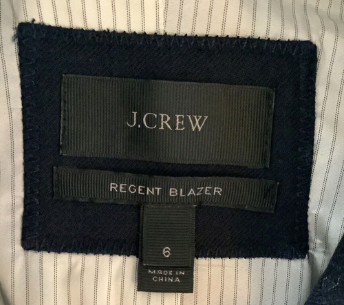 J.CREW Size 6 Regent blazer in wool flannel NAVY BLUE Style B0323 - Bild 13 von 13