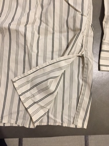 Neu mit Etikett Ralph Lauren Black Label Herren Nachtwäsche Pyjama Oberteil Medium cremefarbene Streifen $ 225 - Bild 2 von 6