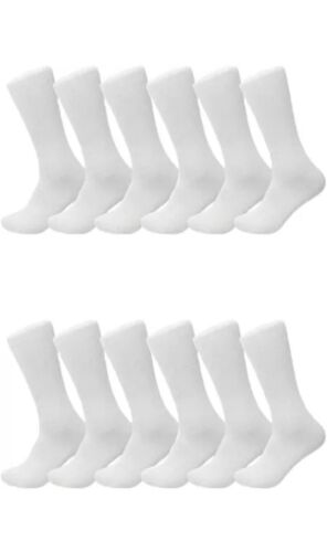 3-24 Pairs Men Solid Sports Athletic Work Plain Crew Cotton Socks 10-13, 9-11 - Picture 6 of 10