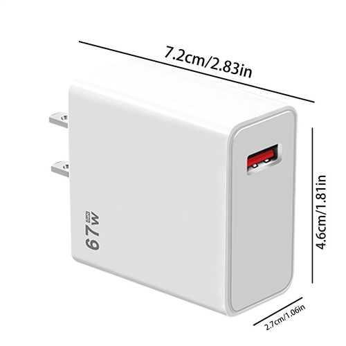 67W USB C Power Adapter QC 5.0 Super Fast Charging Wall Charger Block - Photo 4 sur 15