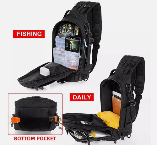 Piscifun Fishing Tackle Backpack with Rod & Gear Holder, Lightweight Outdoor Wat - Picture 2 of 7
