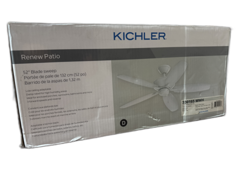 KICHLER Renew Patio 52 in. Indoor/Outdoor Matte White Dual Mount Ceiling Fan - Picture 11 of 11