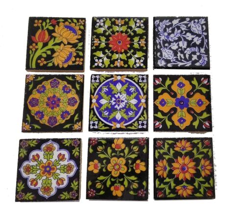 Floral Kitchen Washroom Mosaic Furniture Tile Handmade Backsplash 2'' Set Of 9 - Picture 2 of 5