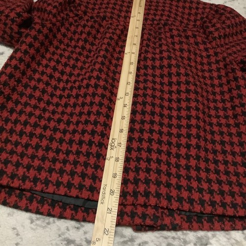 Live A Little Women's Swing Coat Jacket Wool Blend Pleated Red Black Sz S - Picture 6 of 7