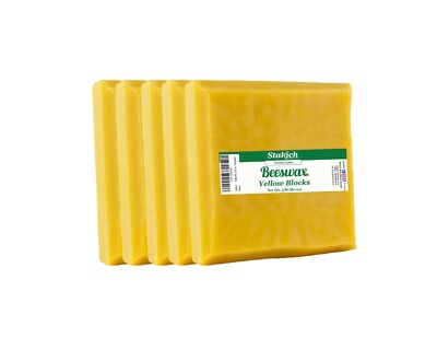 5 lb Square Yellow Beeswax Block Bee Wax Pure Natural on SALE