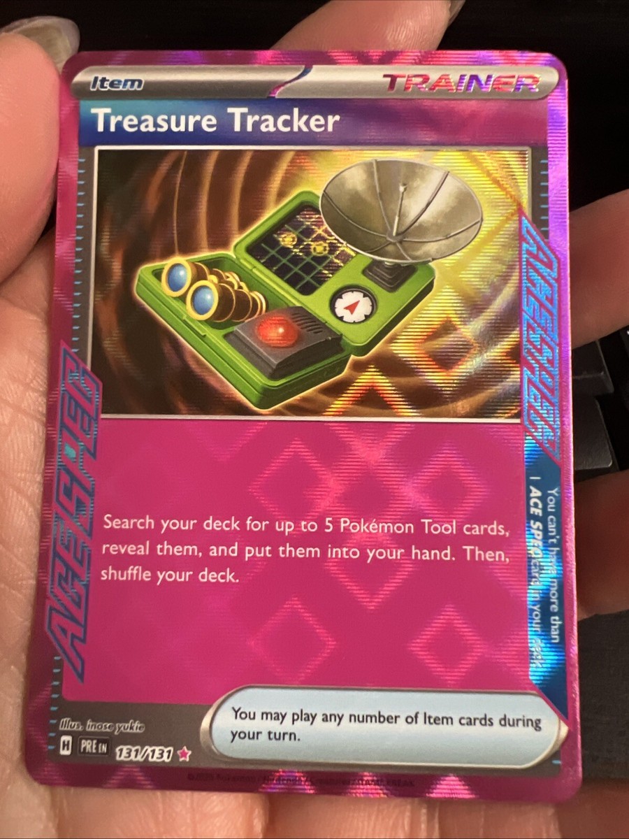 2025 Pokemon Prismatic Evolutions 131/131 Treasure Tracker Ace Spec Rare