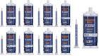 8 x Power Mix 2K Polyurethane Universal Repair Adhesive BLACK 1 Minute VIP21B x4