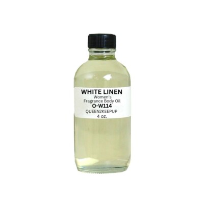 White Linen (Women) Body Oil Fragrance Similar 4 oz Glass Bottle