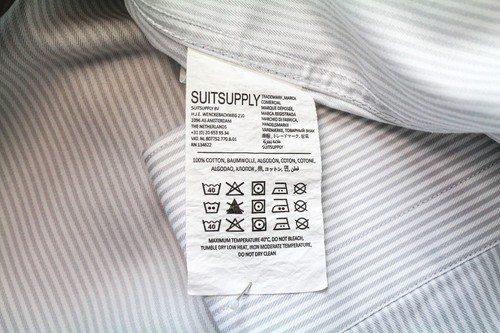 SUITSUPPLY Traveller Men Shirt 40/15 3/4 Slim Grey Stripes Long Sleeved Cotton - Imagen 6 de 9