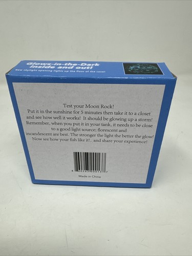 Aquarium Rock Cave Moon Rock Glow-in-the-Dark Ceramic Fish Cave Blue White NEW - Picture 9 of 9