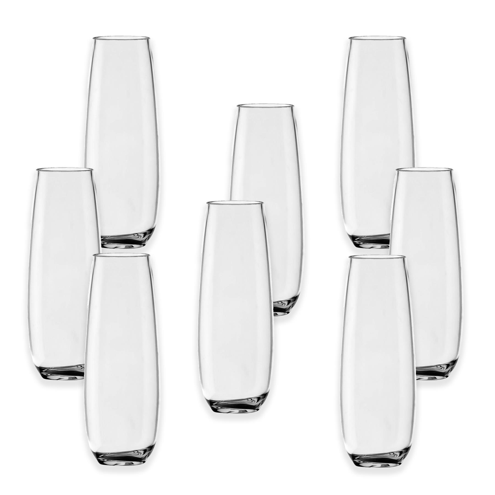 Plastic Acrylic Outdoor/Camping/BBQ Stemless Champagne Flutes - Set of 8
