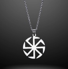 Kolovrat Sun Wheel Pendant Necklace Slavic Viking Jewelry Vegvisir Norse Pagan