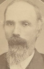MAN WITH NO CHIN UNDER BEARD. CDV. WILMINGTON, ILL.