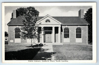 Vintage Postcard Public Library Southern Pines North Carolina NC
