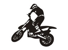 large 23" dirtbike camper van car bonnet sticker decal wall art racing dirt bike