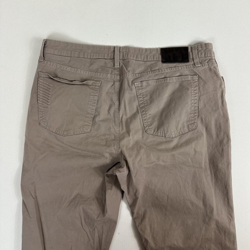 Paige Men's Normandie Pants Straight Leg Cotton Hatch Size 38X32 khaki Tan  - Picture 5 of 12