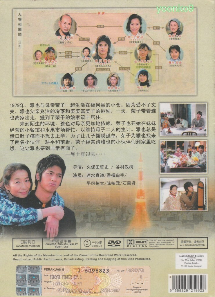 Tokyo Tower 2007 _ Japanese Drama English Sub_ DVD All