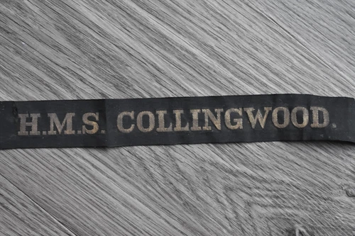 Royal Navy Cap Tally Ribbon - H.M.S. Collingwood. (DOT) - WW1 Battleship