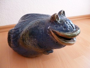 Teichfigur Frosch Wasserspeier Springbrunnen Gartendeko Keramik Teichdeko Ebay
