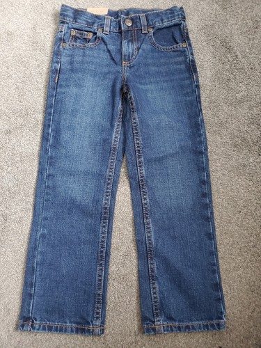 Boys Sonoma Adjustable Waist 5 Pocket Dark Wash Blue Straight Jeans Size 6 NWT - Picture 2 of 3