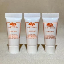 3x Origins GinZing Into the Glow Brightening Serum Deluxe Sample .17oz, 5ml NWOB