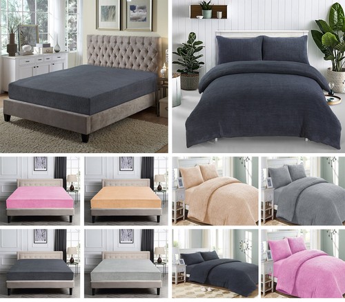 Juego de sábanas ajustadas de lana o edredón para oso de peluche sherpa ropa de cama cálida térmica - Imagen 1 de 30