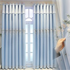 1x Blackout Princess Curtain Embroidered Drape Retro Decor Bedroom Livingroom