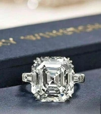 7.10Ct Asscher Cut Lab-Created Diamond  Wedding Engagement Ring 14K White Gold
